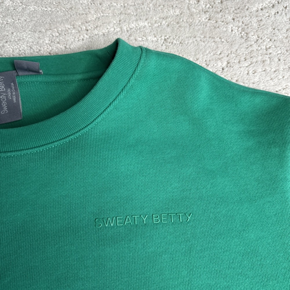Women's Sweaty Betty Small Green Crewneck Pullover‎ Sweater Comfy Gym Casual - Picture 3 of 7